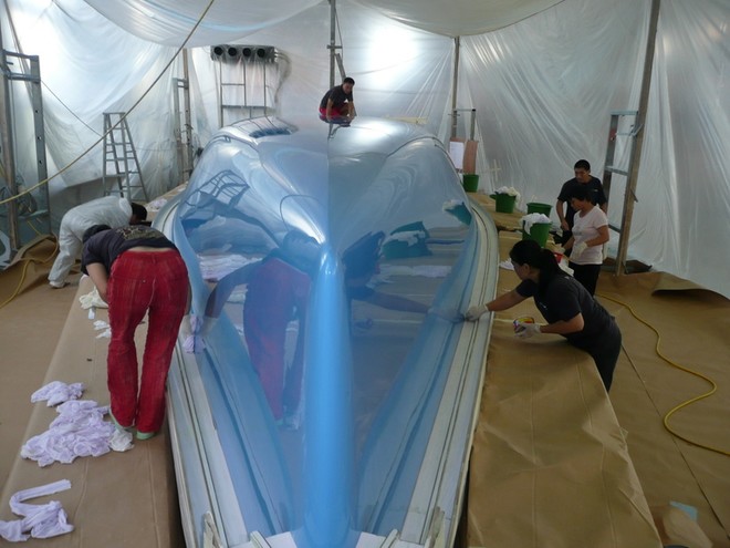 Best seen upside down - McConaghy 38 under construction © McConaghy Yachts